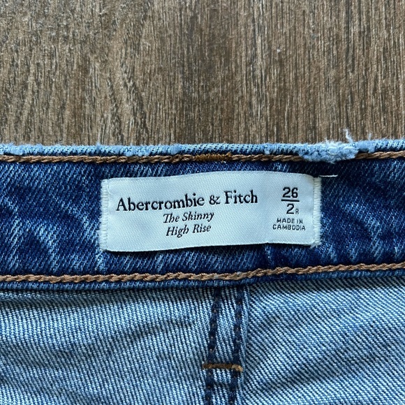 Abercrombie & Fitch High Rise Skinny Jeans Medium Wash - Sz 26 2R - Picture 7 of 7